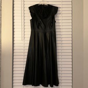 Faux leather and lace maxi dress